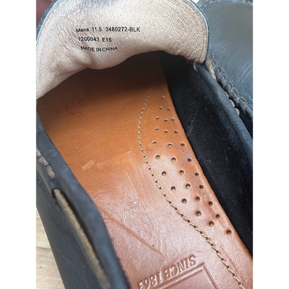 Frye Penny Leather Loafer Slip on Black Mens Shoes Size 11.5 - Picture 8 of 8